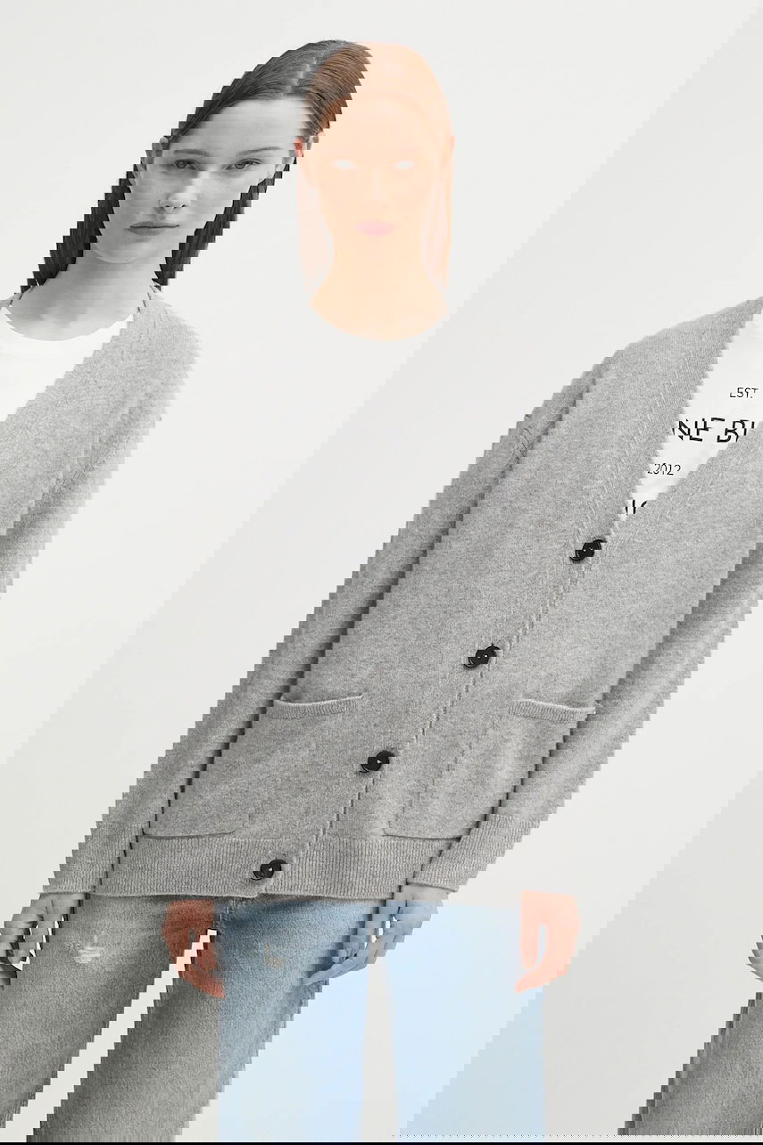Sveter Anine Bing Anine Bing Jackson Cashmere Cardigan Šedá | A.09.10222, 0