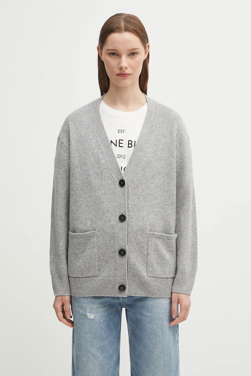 Sveter Anine Bing Anine Bing Jackson Cashmere Cardigan Šedá | A.09.10222