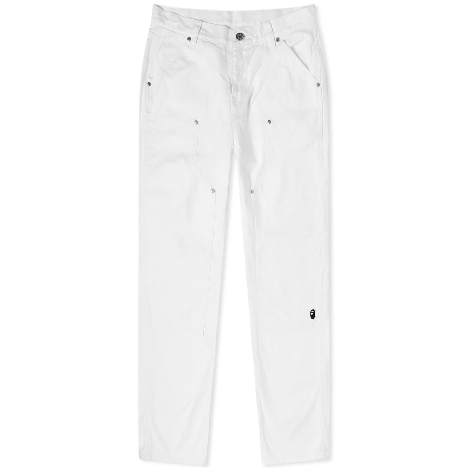 Nohavice BAPE Ape Head One Point Low Waist Work Pants White Biela | 001PTJ302001L-WHT, 0