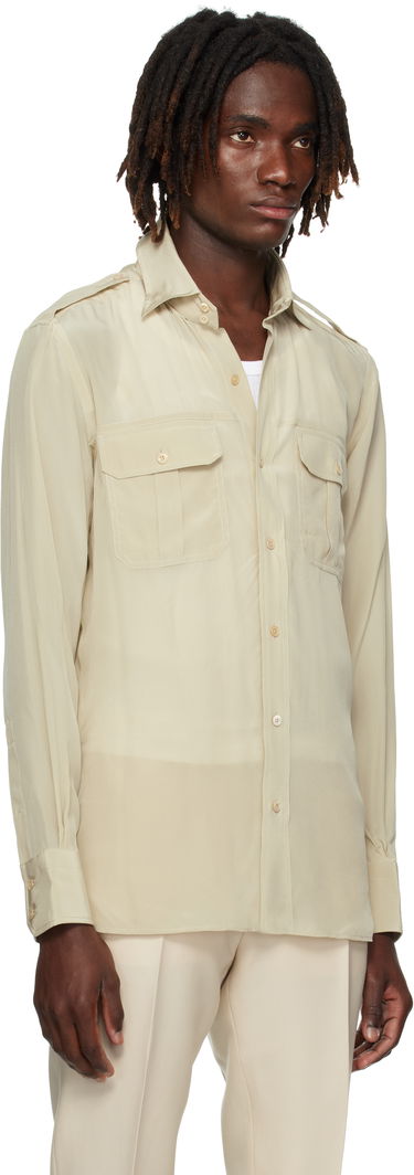 Košeľa Tom Ford TOM FORD Silk Safari Shirt Béžová | HMBC03-SPS86, 1
