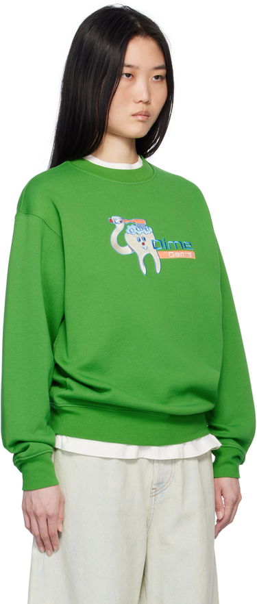 Mikina Dime Dental Care Crewneck Sweatshirt Zelené | DIMEHO2452GRN, 1