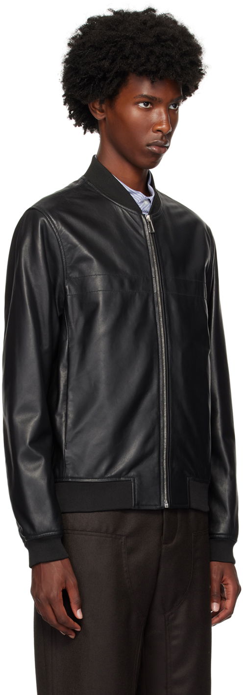 Bomber bunda Paul Smith PS Paul Smith Zip Leather Bomber Jacket Čierna | M2R-078ZL-N21450-79, 1