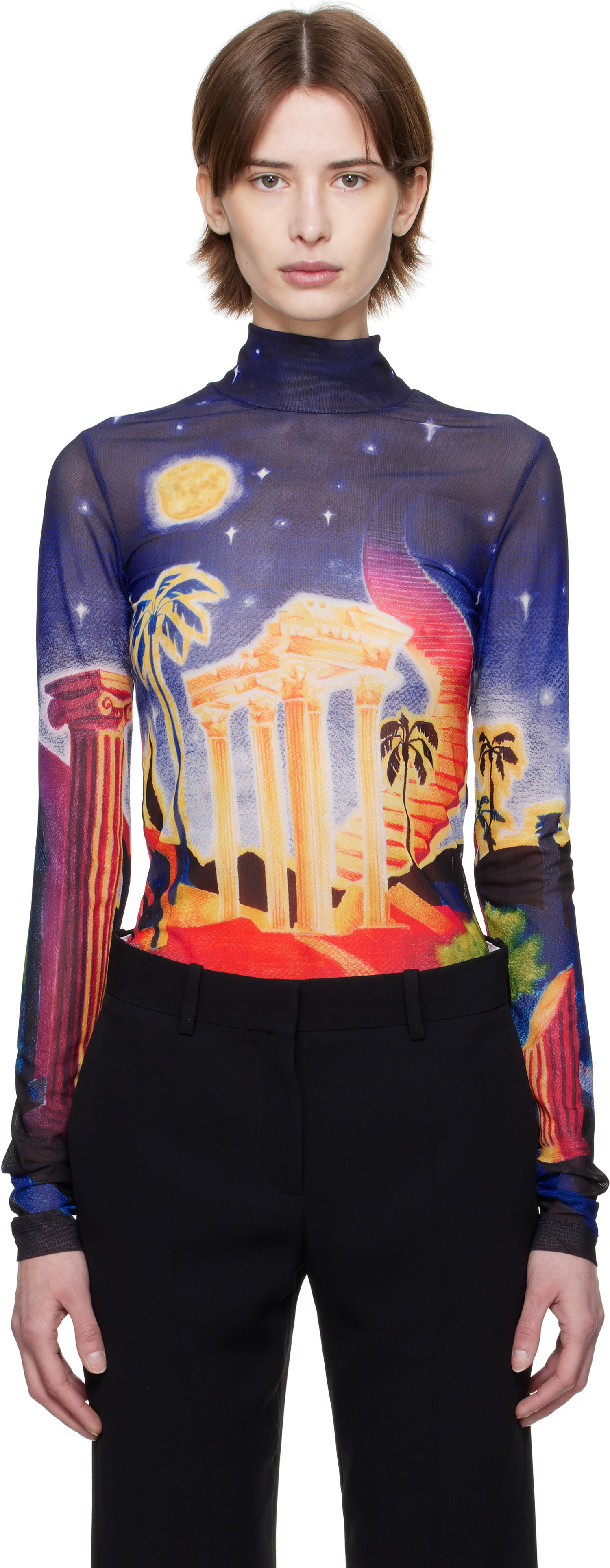 Sveter Casablanca Casablanca Midnight Acropolis Mesh Turtleneck Top Rôznofarebný | WPS25-JTP-028-01, 0