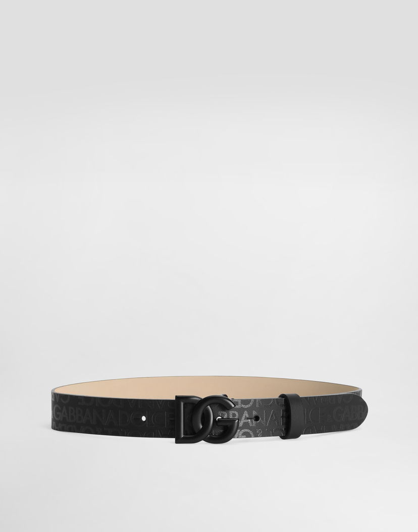 Opasok Dolce & Gabbana Dolce & Gabbana Calfskin DG Logo Belt Čierna | EC0083AI66880999
