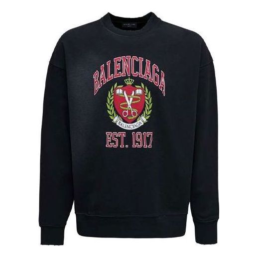 Mikina Balenciaga College Logo Print Crewneck Sweatshirt Čierna | 676629TLV901076