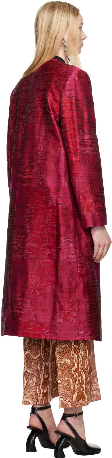 Kabáty Dries Van Noten Dries Van Noten Jacquard Panel Coat Červená | 251-010222-1544, 2