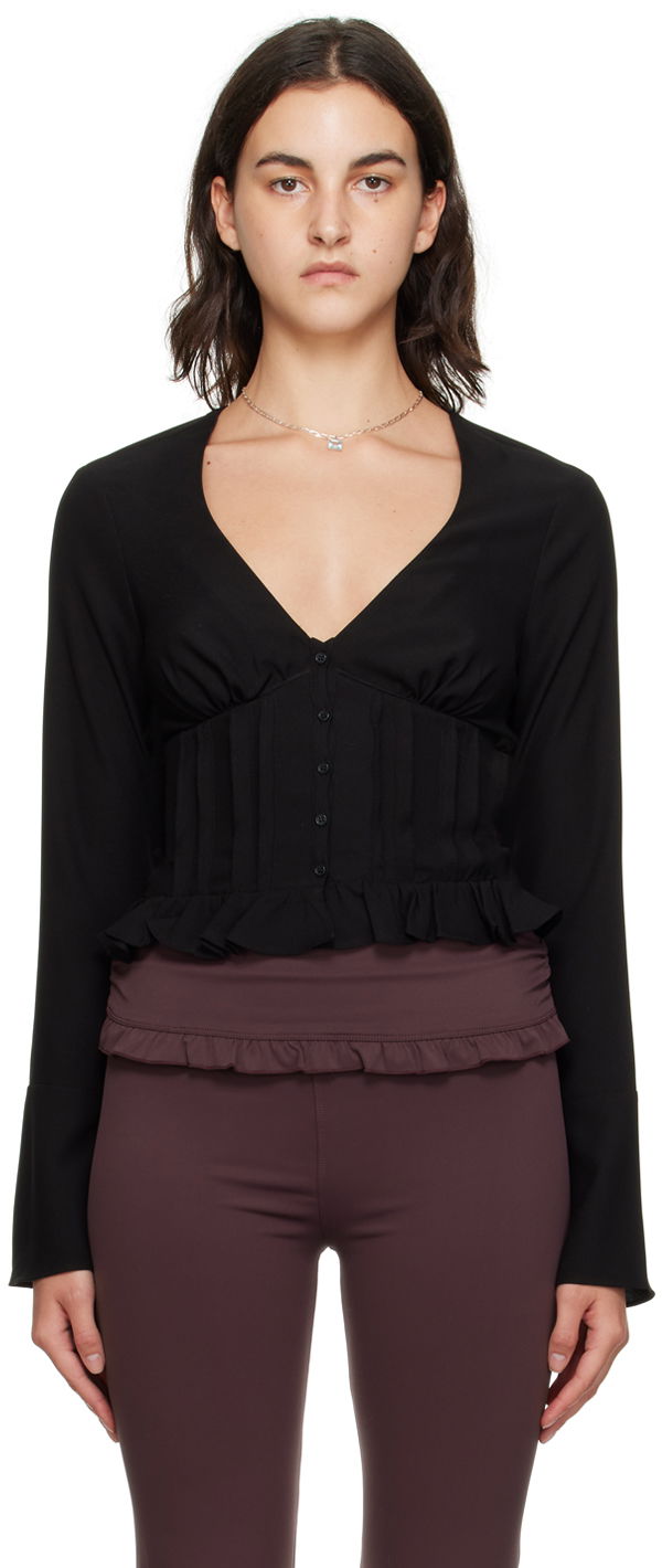 Košeľa GUIZIO Guizio Cheri Ruffle Blouse Čierna | F23108W016, 0
