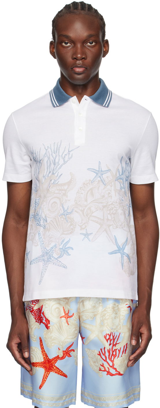 Oblečenie Versace White Barocco Sea Polo Biela | 1013906_1A11303