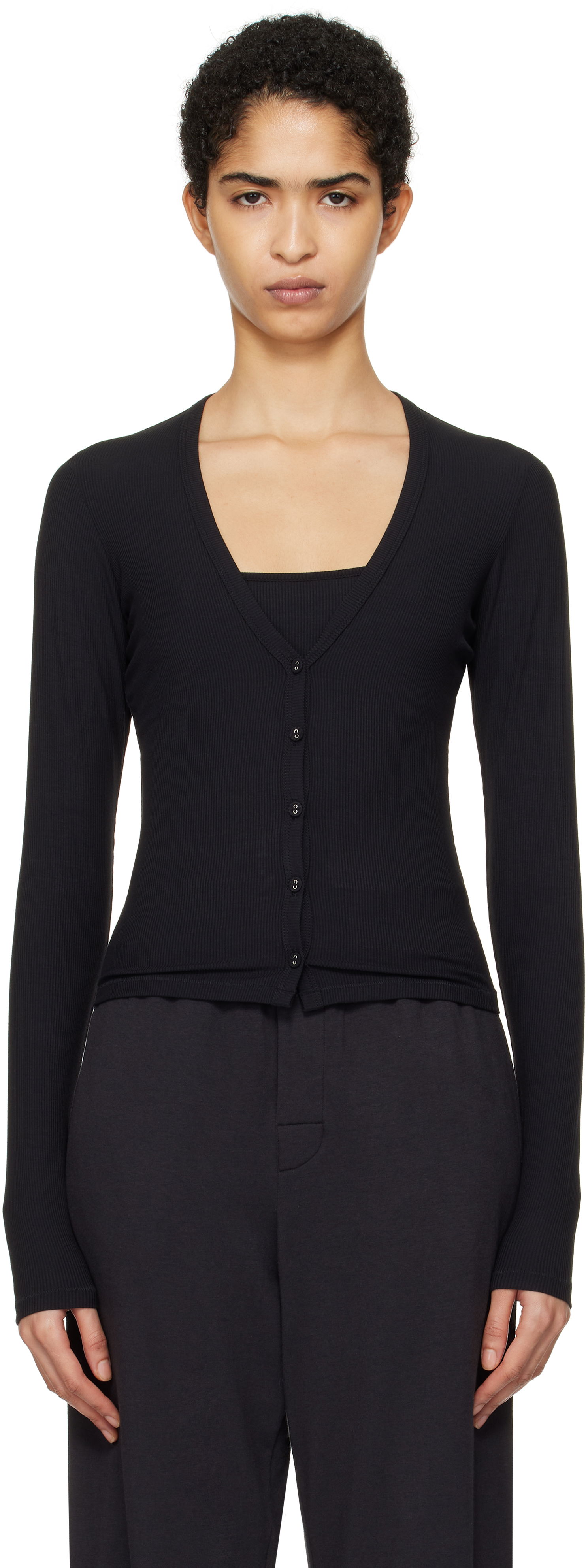 Sveter SKIMS Lounge Knit Cardigan Čierna | LS-LST-6742W, 0