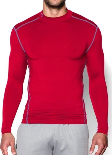Tričko Under Armour Compression Long Sleeve Mock Neck T-Shirt Červená | 1265648-600, 0