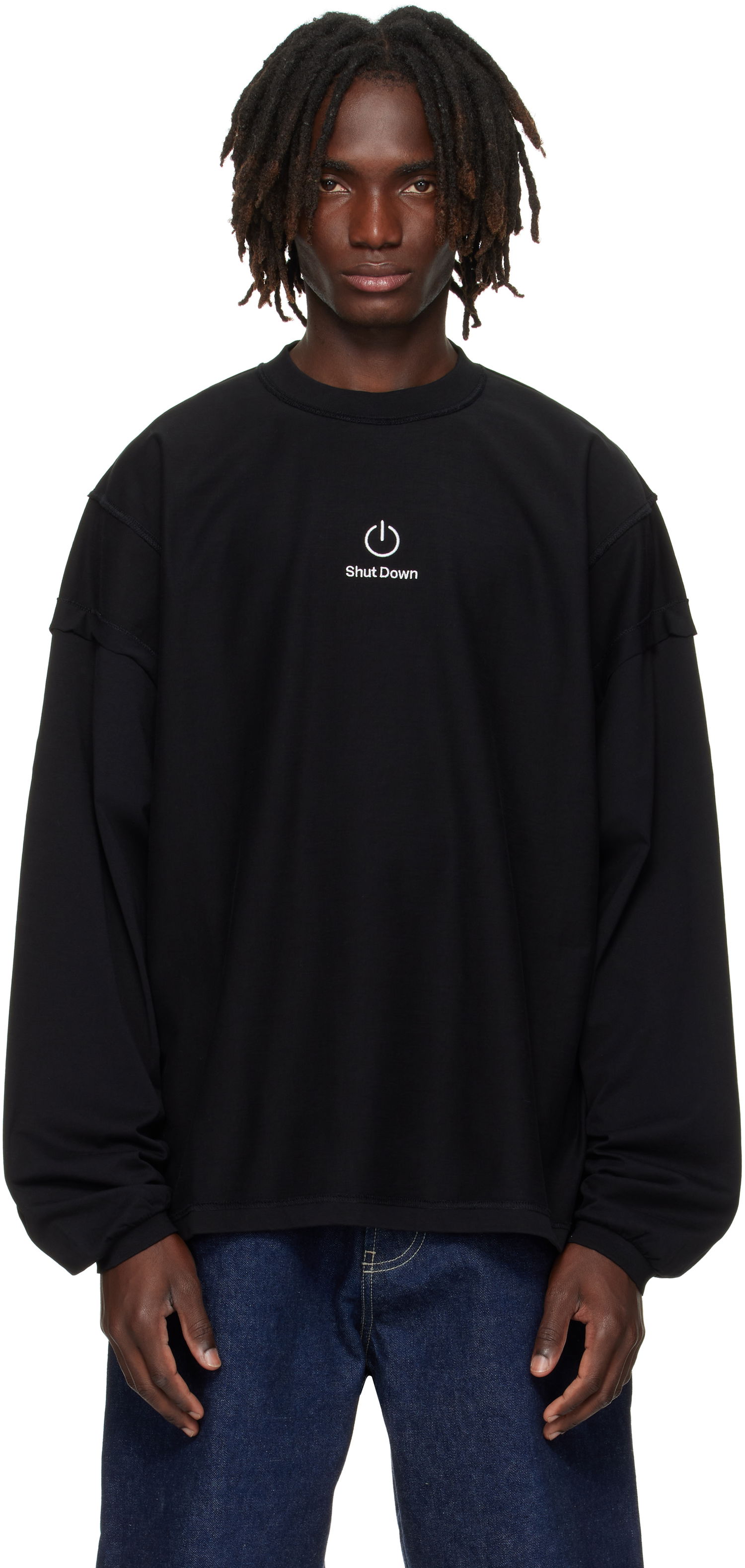 Mikina VETEMENTS VETEMENTS 'Shut Down' Embroidered Longsleeve Sweatshirt Čierna | UH76LS790B, 0