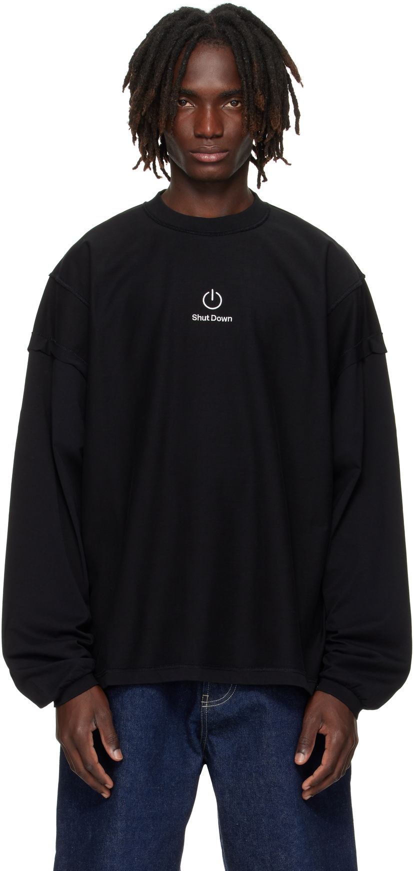 Mikina VETEMENTS VETEMENTS 'Shut Down' Embroidered Longsleeve Sweatshirt Čierna | UH76LS790B