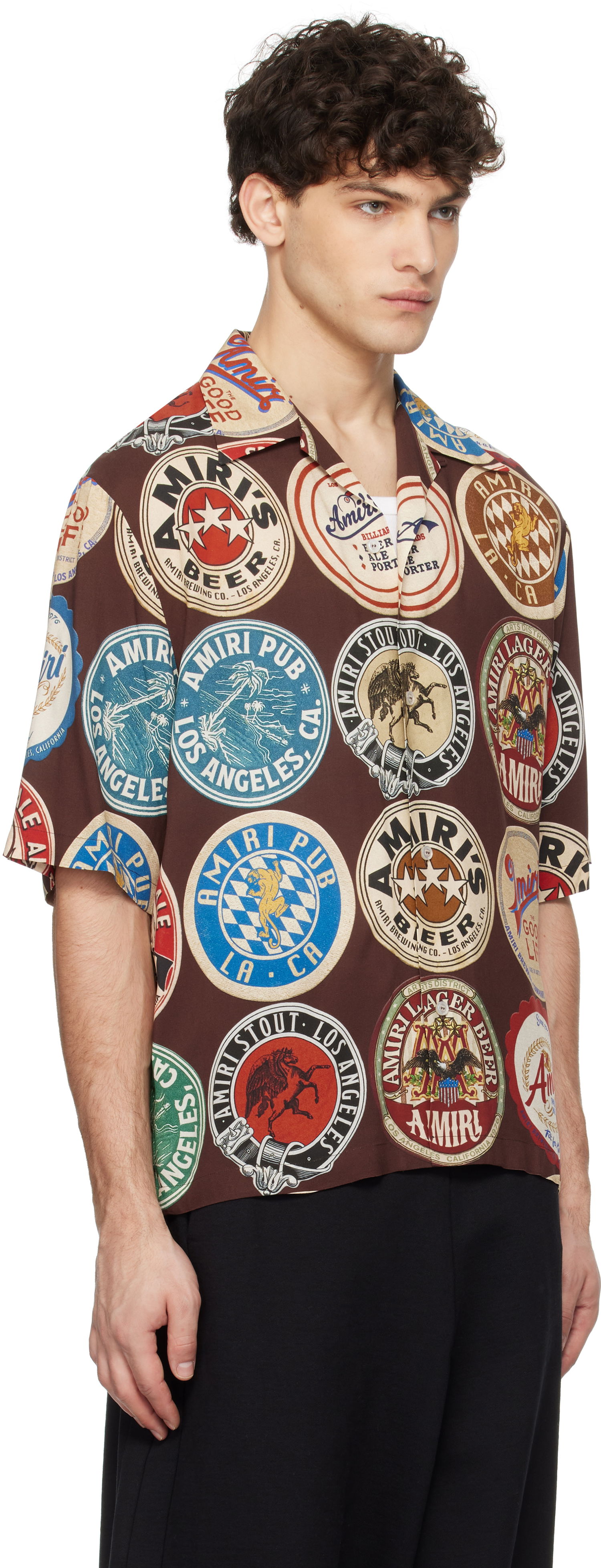 Košeľa AMIRI Amiri Coasters Bowling Shirt Hnedá | AMSTCA1086, 1