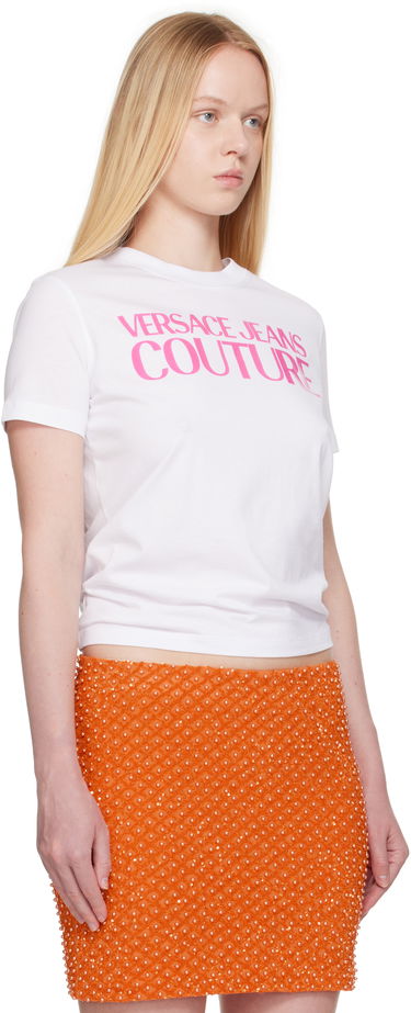 Tričko Versace Versace Jeans Couture Screen-Printed T-Shirt Čierna | E78HAHE05_ECJ00E, 4