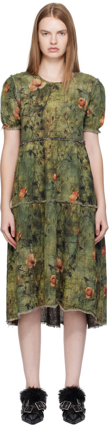 Šaty R13 R13 Relaxed Reversible Midi Dress Zelené | R13WR465-R582B, 0