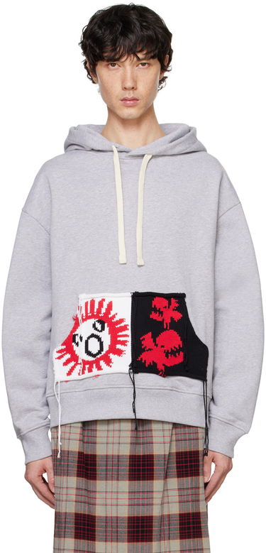 Mikina Charles Jeffrey Loverboy Charles Jeffrey LOVERBOY Knit Patchwork Hoodie Šedá | 41100301, 0