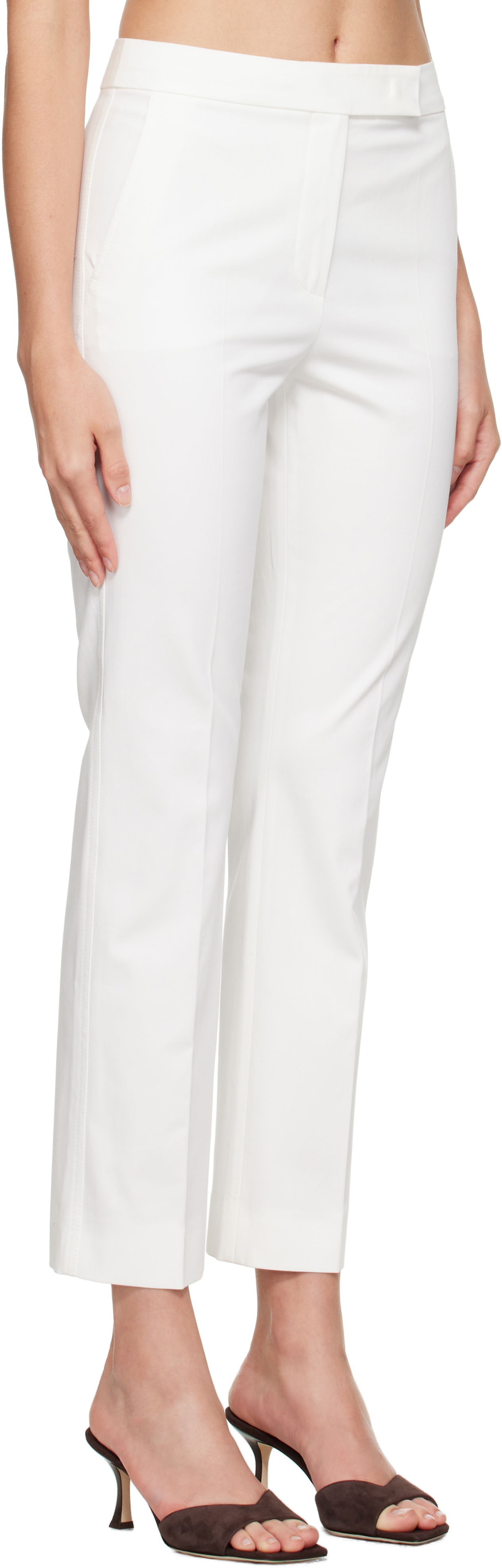 Nohavice Max Mara Max Mara Okra Cropped Trousers Biela | 2511131072600, 1