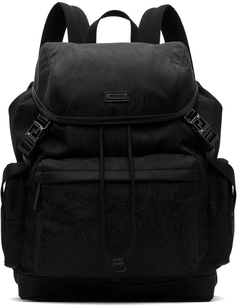 Batoh Versace Black Neo Nylon Jacquard Backpack Čierna | 1009693_1A08705