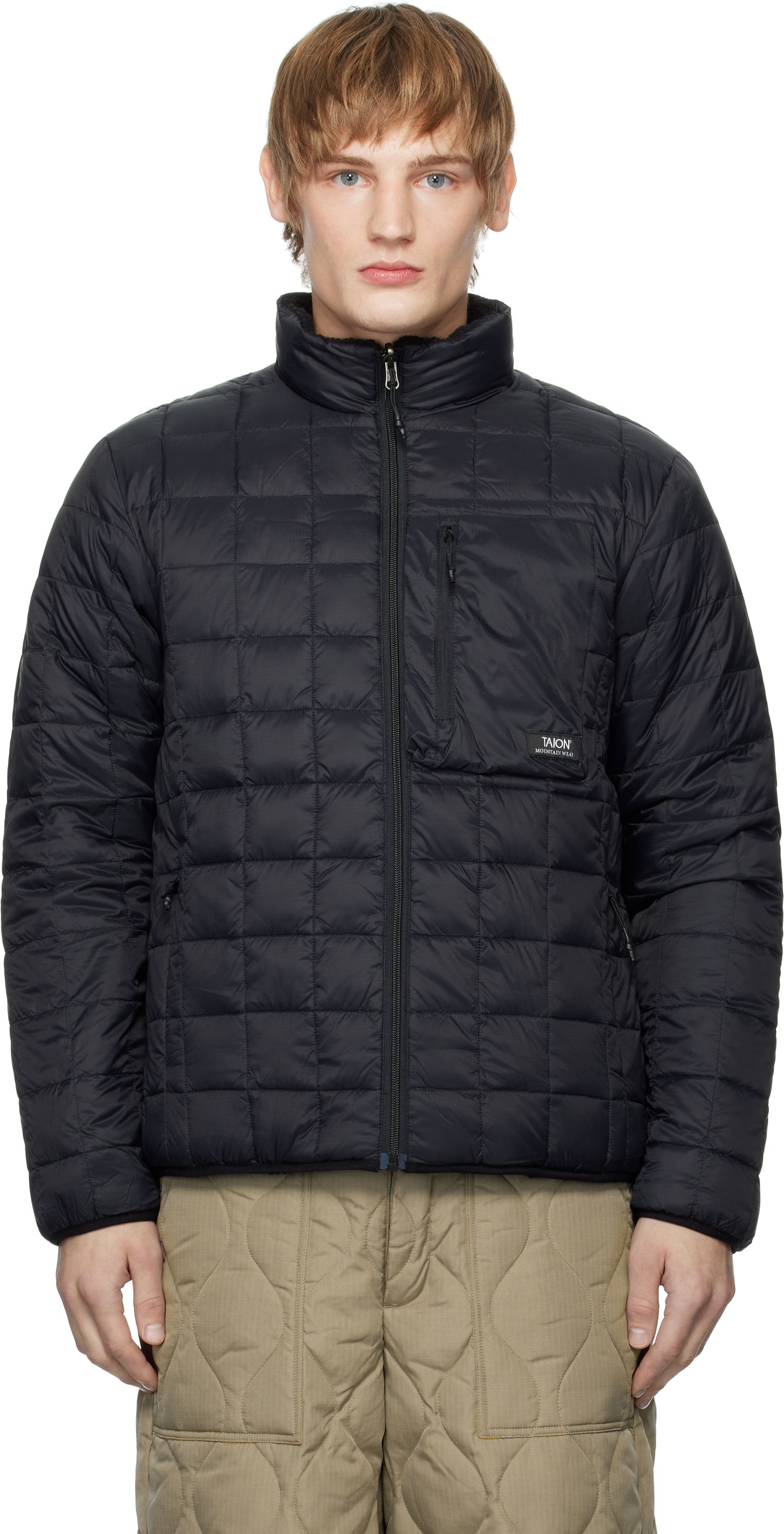Prešívaná bunda TAION Mountain Hi-Neck Reversible Down Jacket Čierna | TAION-R102ZLBMT, 0