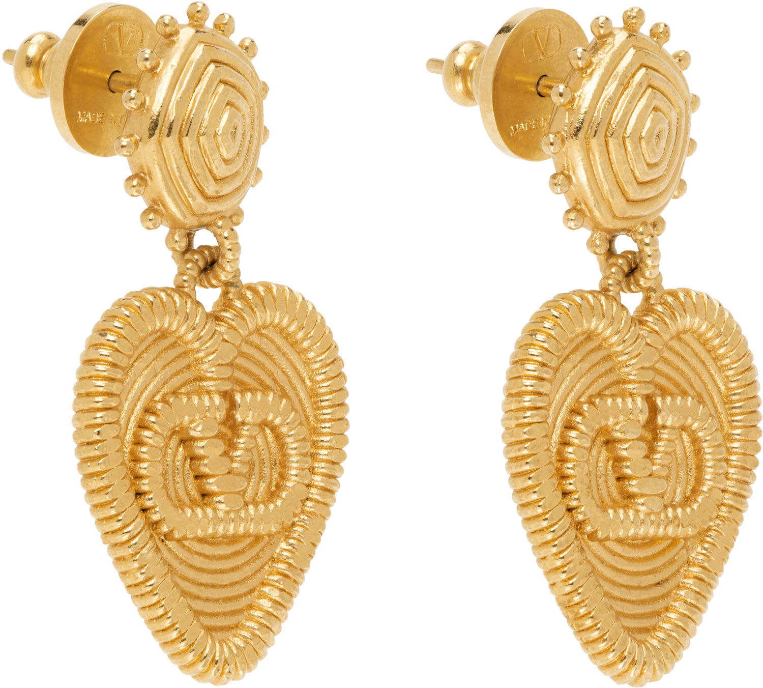 Náušnice Valentino Valentino Garavani Fil Perdu Gold-Tone Heart Drop Earrings Metalická | 6W0J0AA0MET, 1