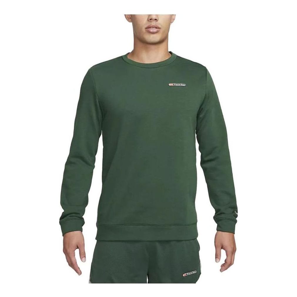 Sveter Nike Track Club Fleece Crew Neck Sweatshirt Zelené | FB5510-323, 0