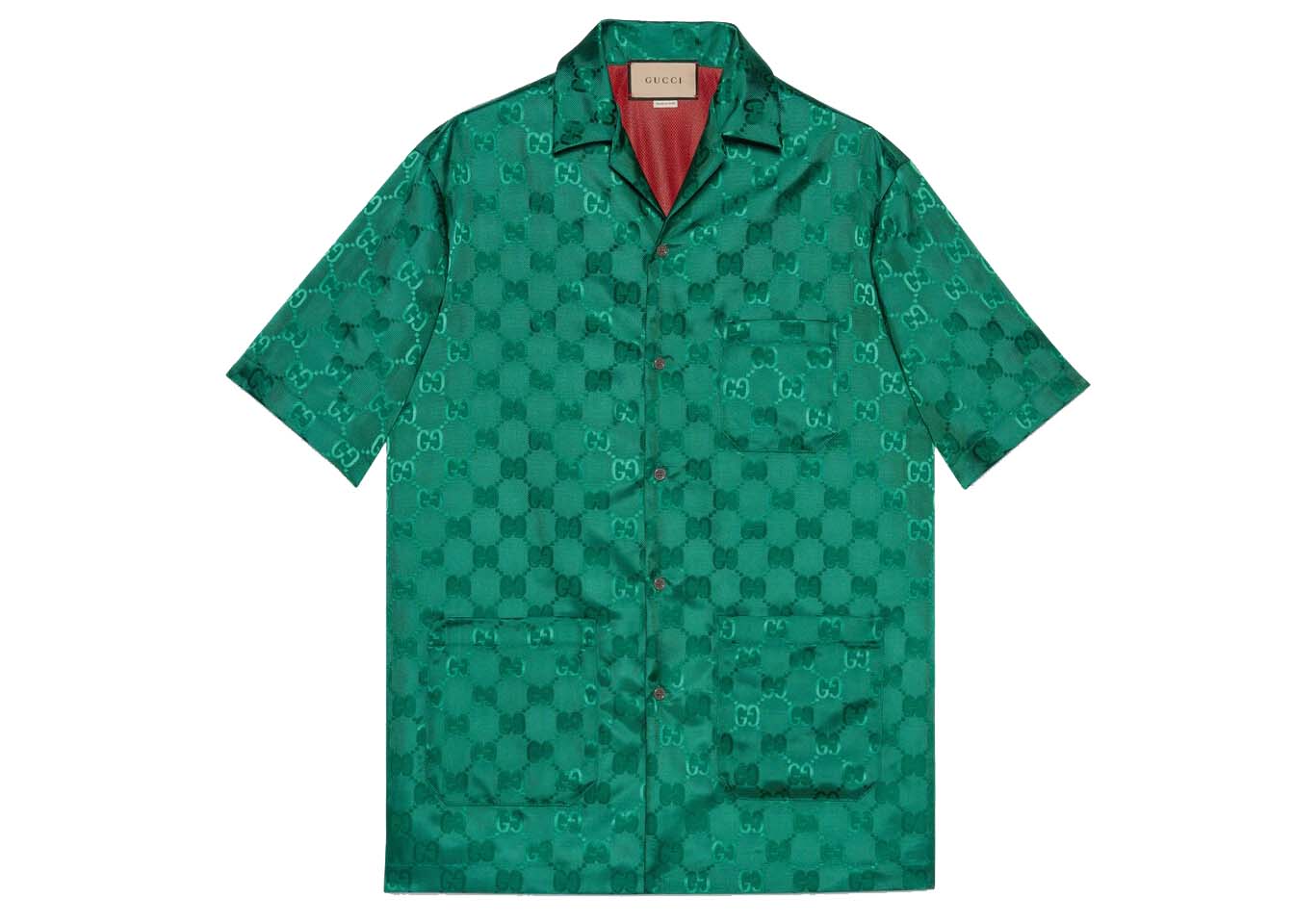 Košeľa Gucci GG Canvas Nylon Bowling Shirt Zelené | 673622 ZAEBN 3239, 0