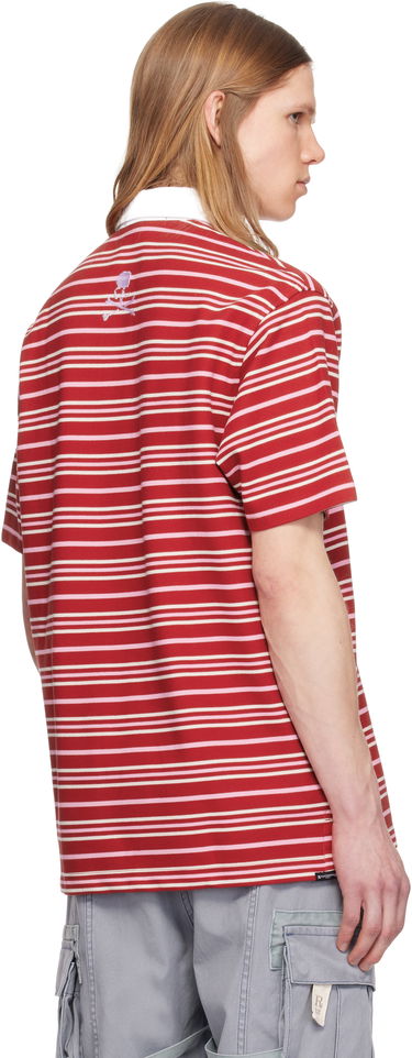 Polo tričko Mastermind WORLD MASTERMIND WORLD Short Sleeve Striped Rugby Polo Červená | MW25S14-TS014-019, 2