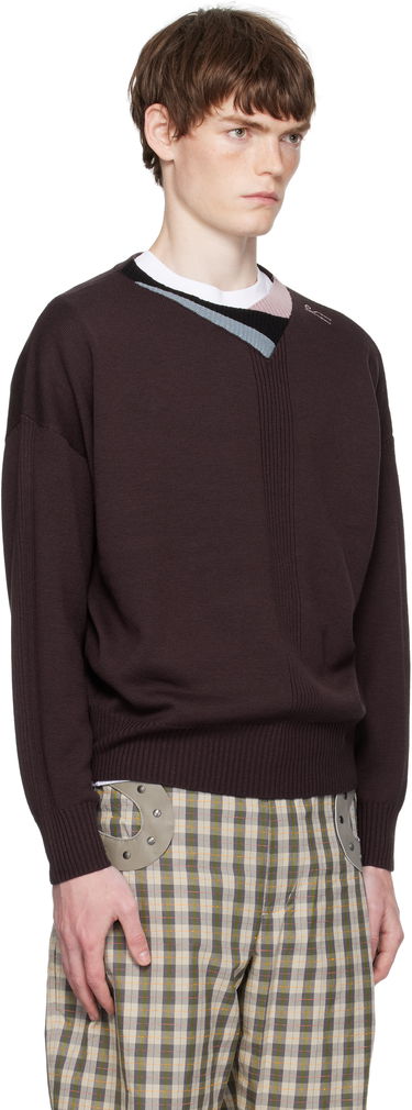 Sveter KIKO KOSTADINOV Kiko Kostadinov Vig Multi Collar Sweater Hnedá | KKAW25KN04-97, 1