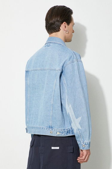 Bunda BAPE A Bathing Ape Metal Logo Pin Oversize Denim Jacket Modrá | 1J80140056, 2