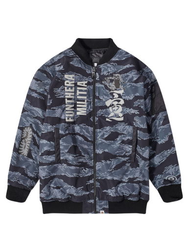 Bomber bunda BAPE Tiger Camo Long MA-1 Jacket Black Čierna | 001HJI701001F-BLK