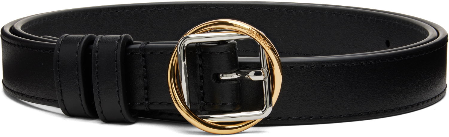Opasok Jacquemus La Croisière 'The Salon' Leather Double-Ring Buckle Belt Čierna | 25HBEW00344AC01C01, 0