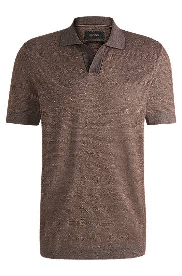 Polo tričko BOSS BOSS Johnny-Collar Polo Shirt Hnedá | 50537245, 0