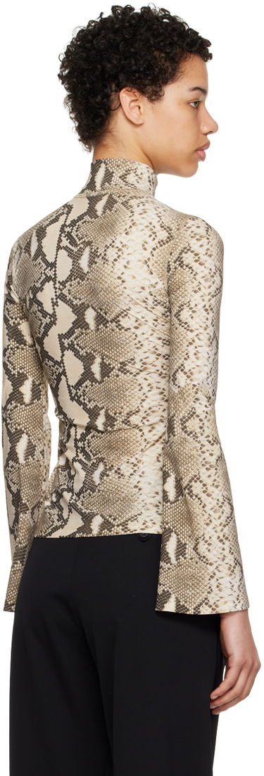 Tričko Stella McCartney Stella McCartney Python Print Long Sleeve T-Shirt Béžová | 6J01903SPX60, 2