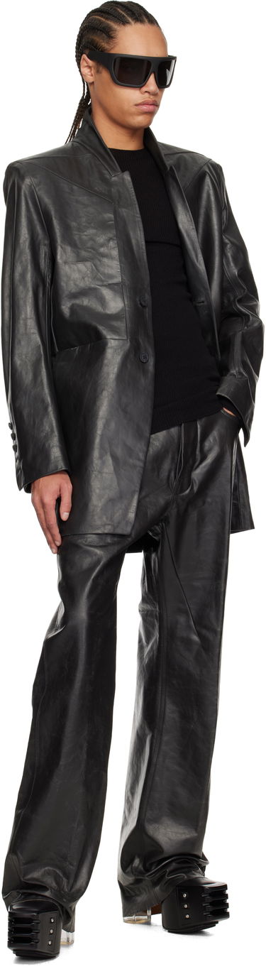 Bunda Rick Owens Rick Owens Hollywood Lido Leather Jacket Čierna | RU01E5753 LTP, 3
