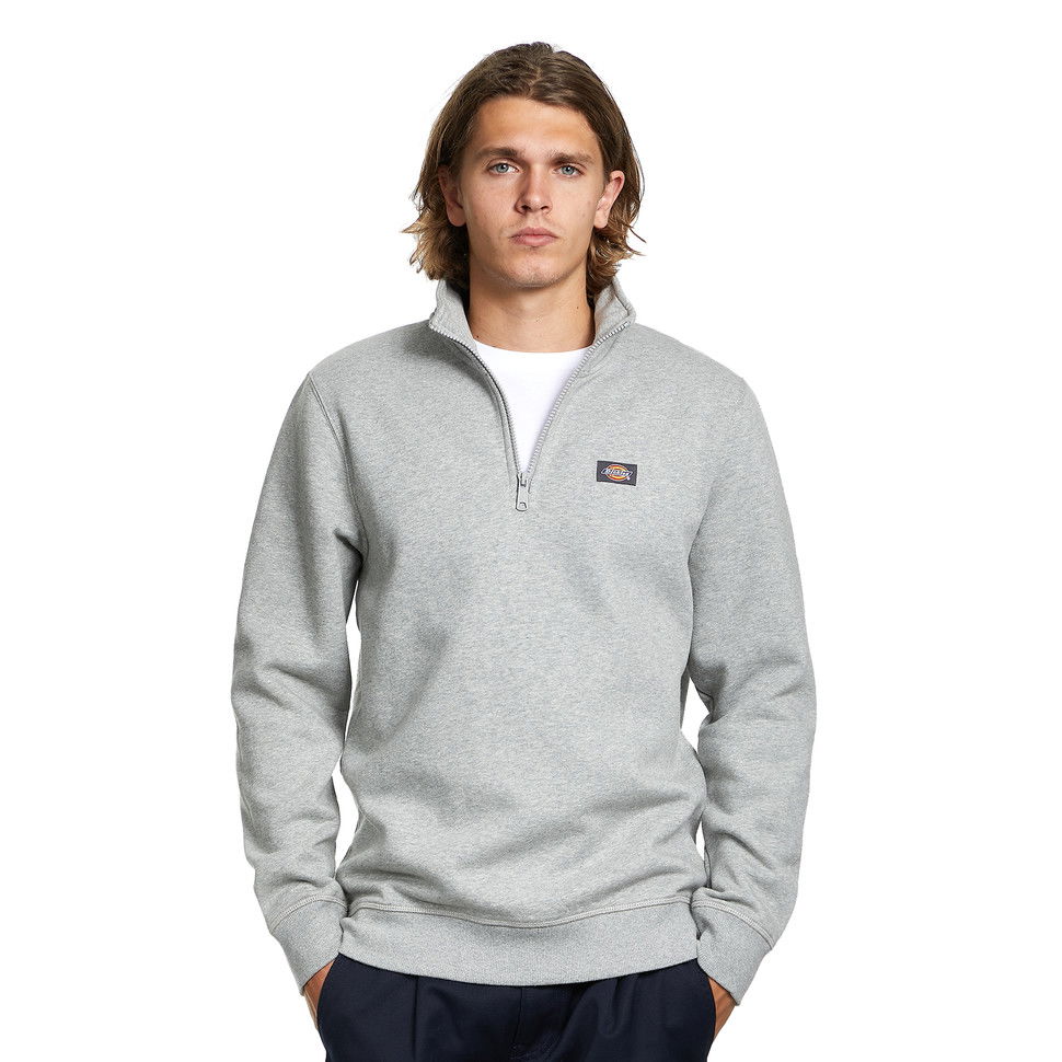 Mikina Dickies Oakport Quarter Zip Sweater Šedá | DK0A4XD4GYM1, 0