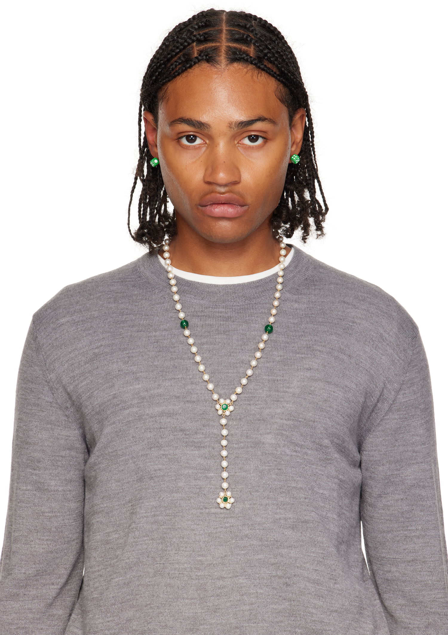 Náhrdelník VEERT 'The Macro Flower Pearl Rosary' Necklace Metalická | JLG0012-YG, 1