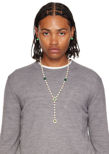 Náhrdelník VEERT 'The Macro Flower Pearl Rosary' Necklace Metalická | JLG0012-YG, 1