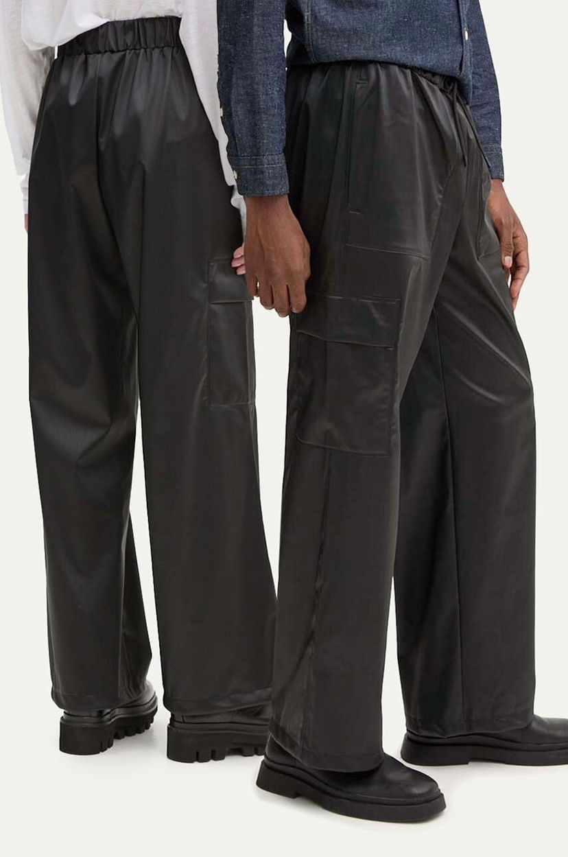 Cargo nohavice Rains Cargo Rain Pants Wide, High Waist Čierna | 18990.84