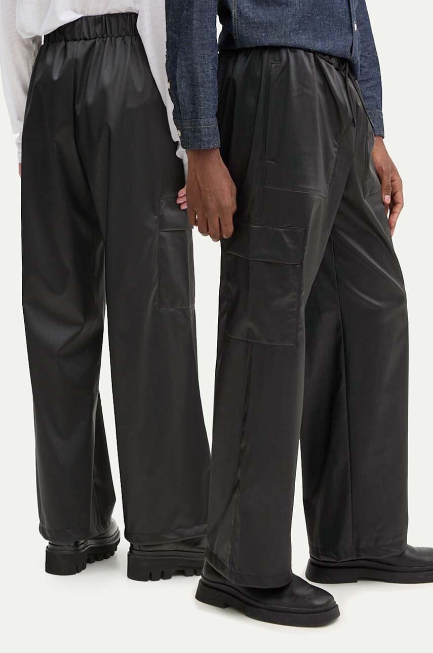 Cargo nohavice Rains Cargo Rain Pants Wide, High Waist Čierna | 18990.84, 0