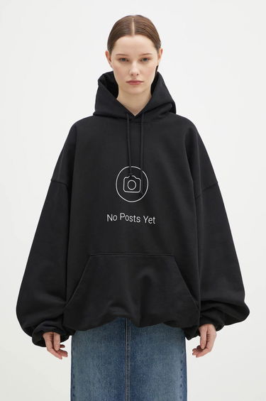 Mikina VETEMENTS 'No Posts' Cropped Boxy Hoodie Čierna | UA66HD660B, 1