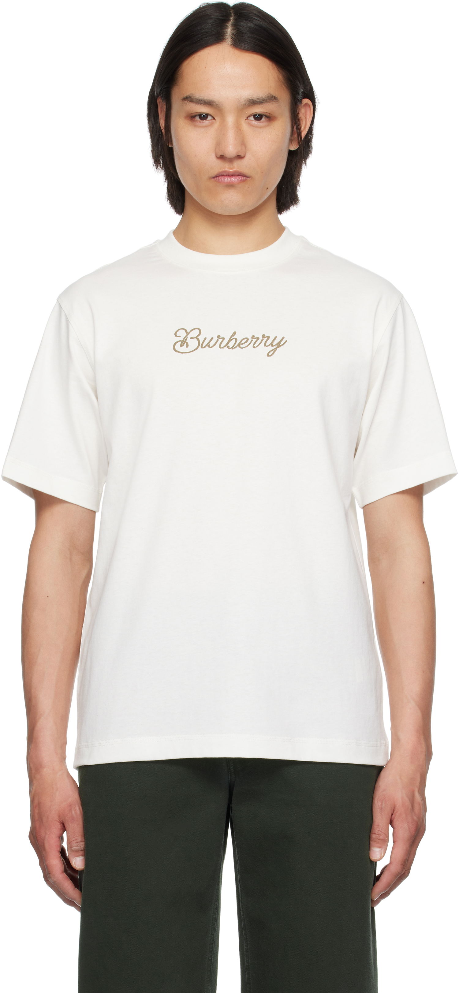 Tričko Burberry Burberry Surfer Knight Cotton T-Shirt Biela | 8109085, 0