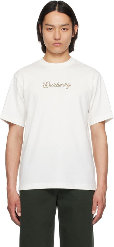 Tričko Burberry Burberry Surfer Knight Cotton T-Shirt Biela | 8109085, 0