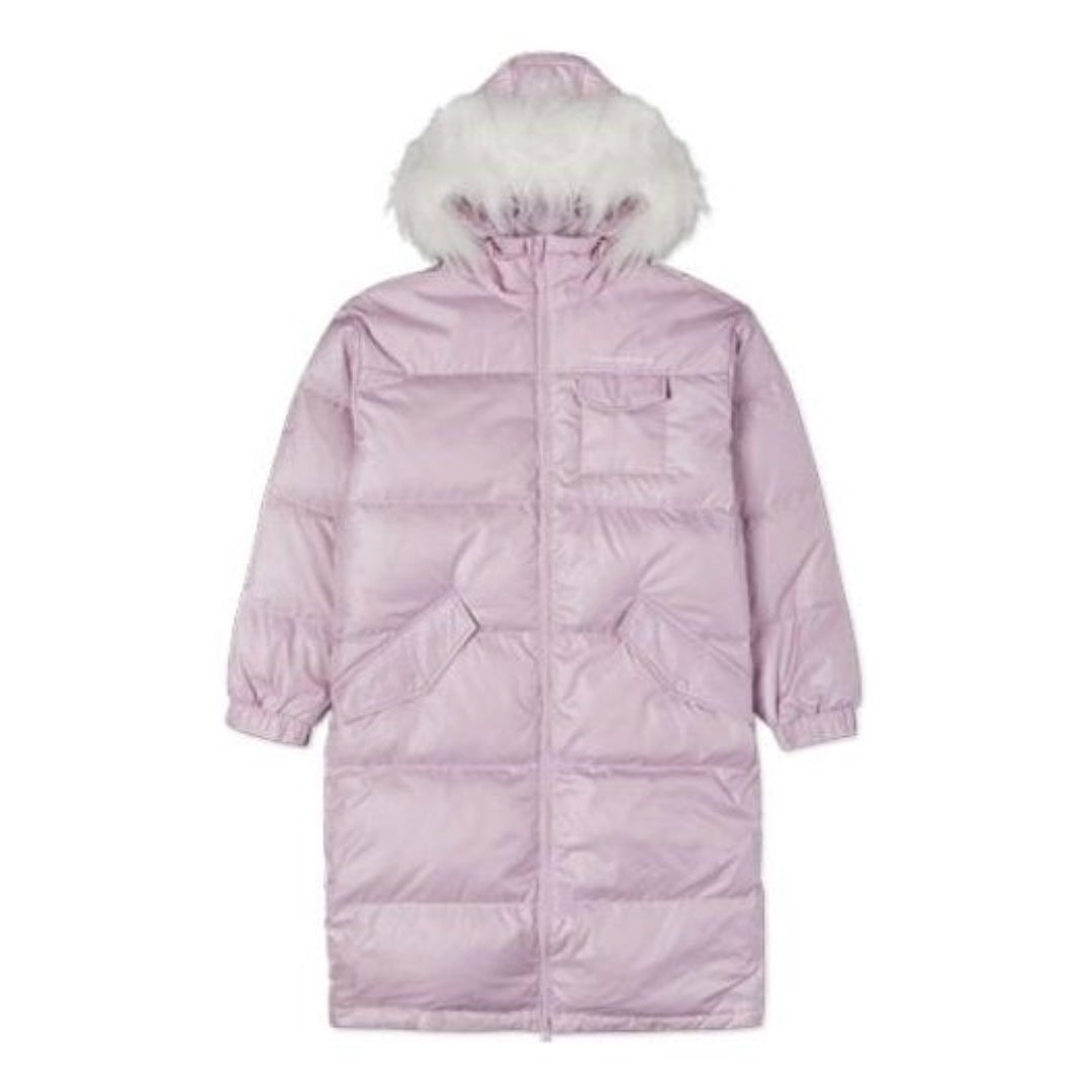 Prešívaná bunda Converse Long Down Jacket with Faux Fur Hood Fialová | 10021989-A03, 0