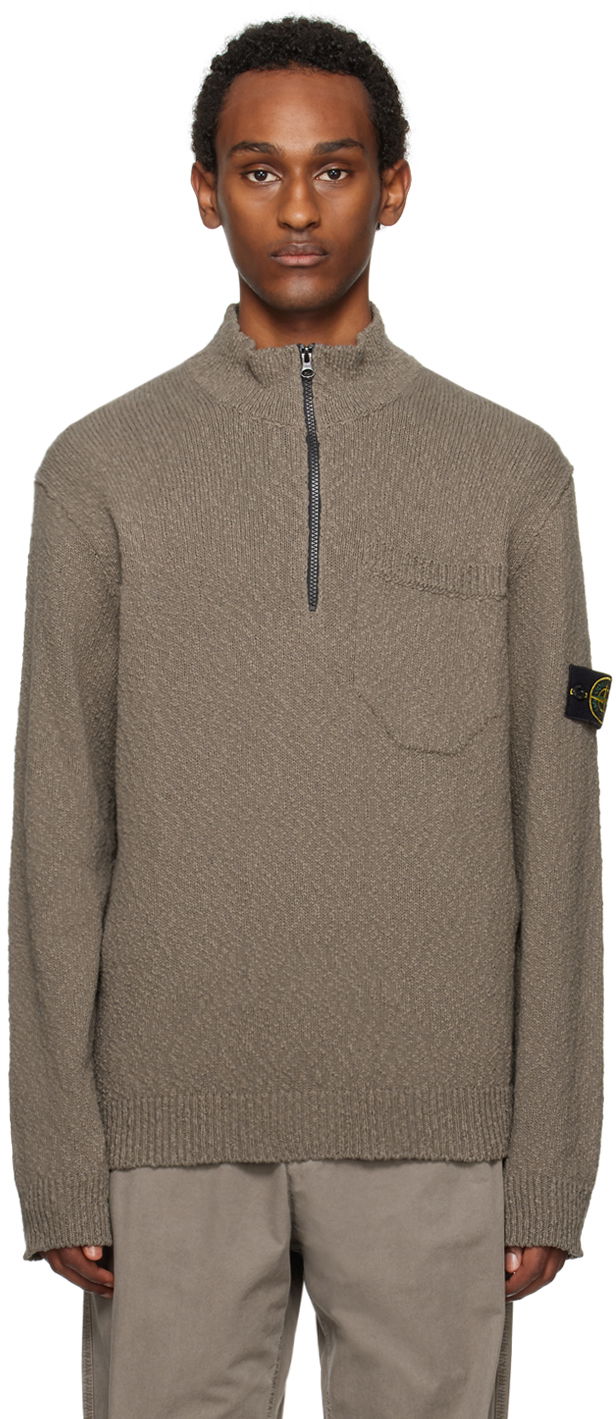 Sveter Stone Island Half-Zip Sweater Hnedá | 8015563B1, 0