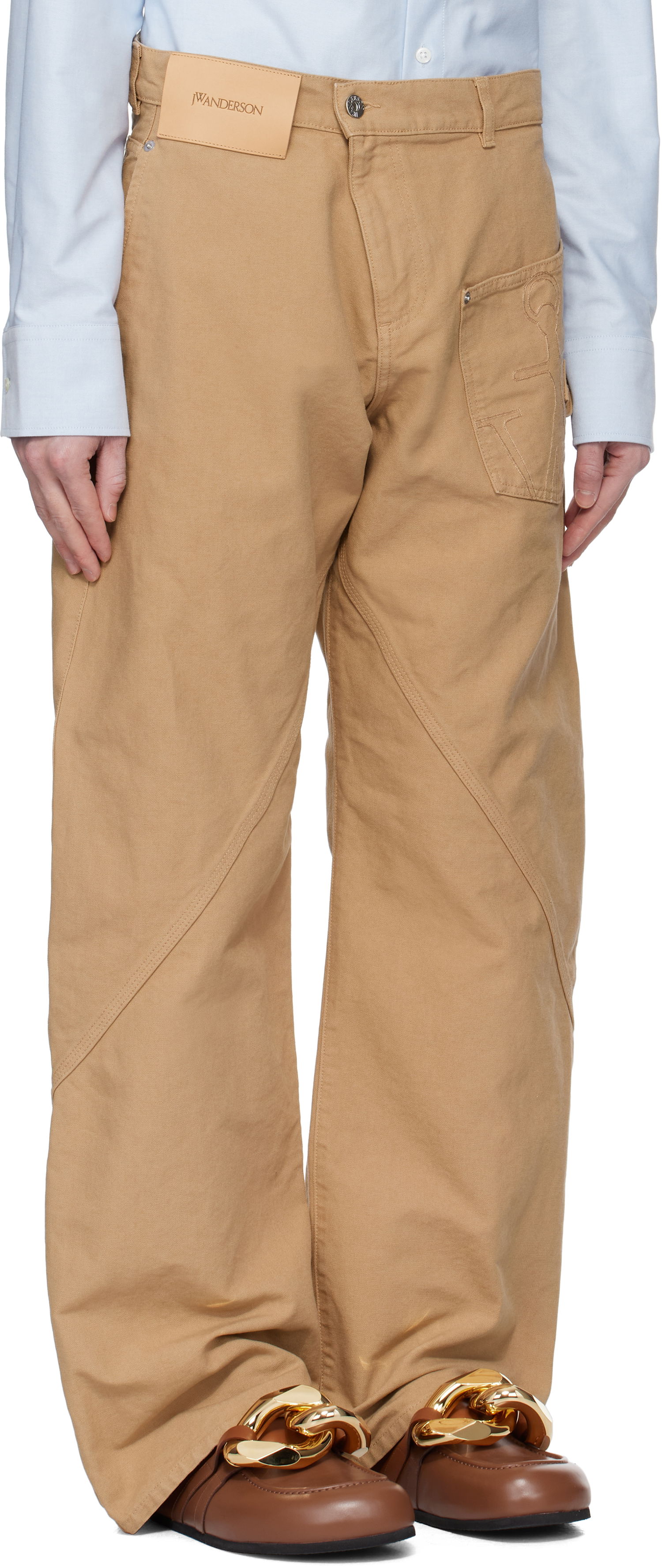 Nohavice JW Anderson JW Anderson Twisted Workwear Trousers Béžová | TR0405-PG1744, 1