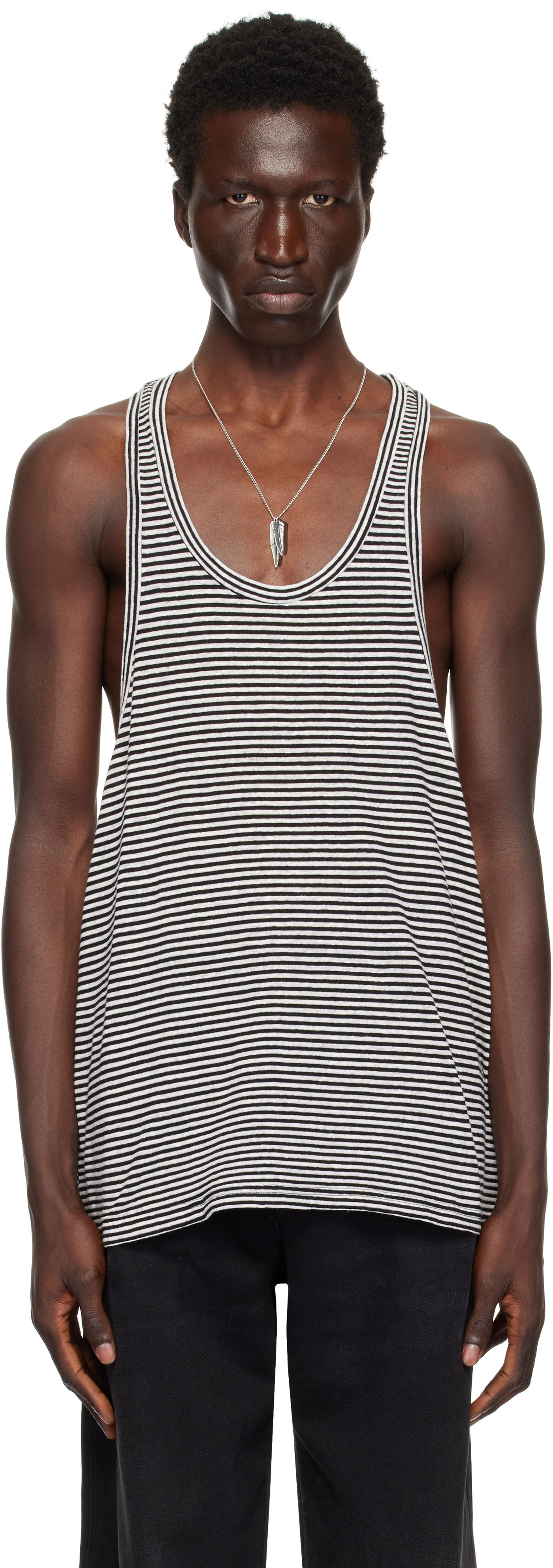 Tielko ISABEL MARANT Isabel Marant Darius Striped Tank Top Biela | 25PTS0265HA-C1N10H, 0