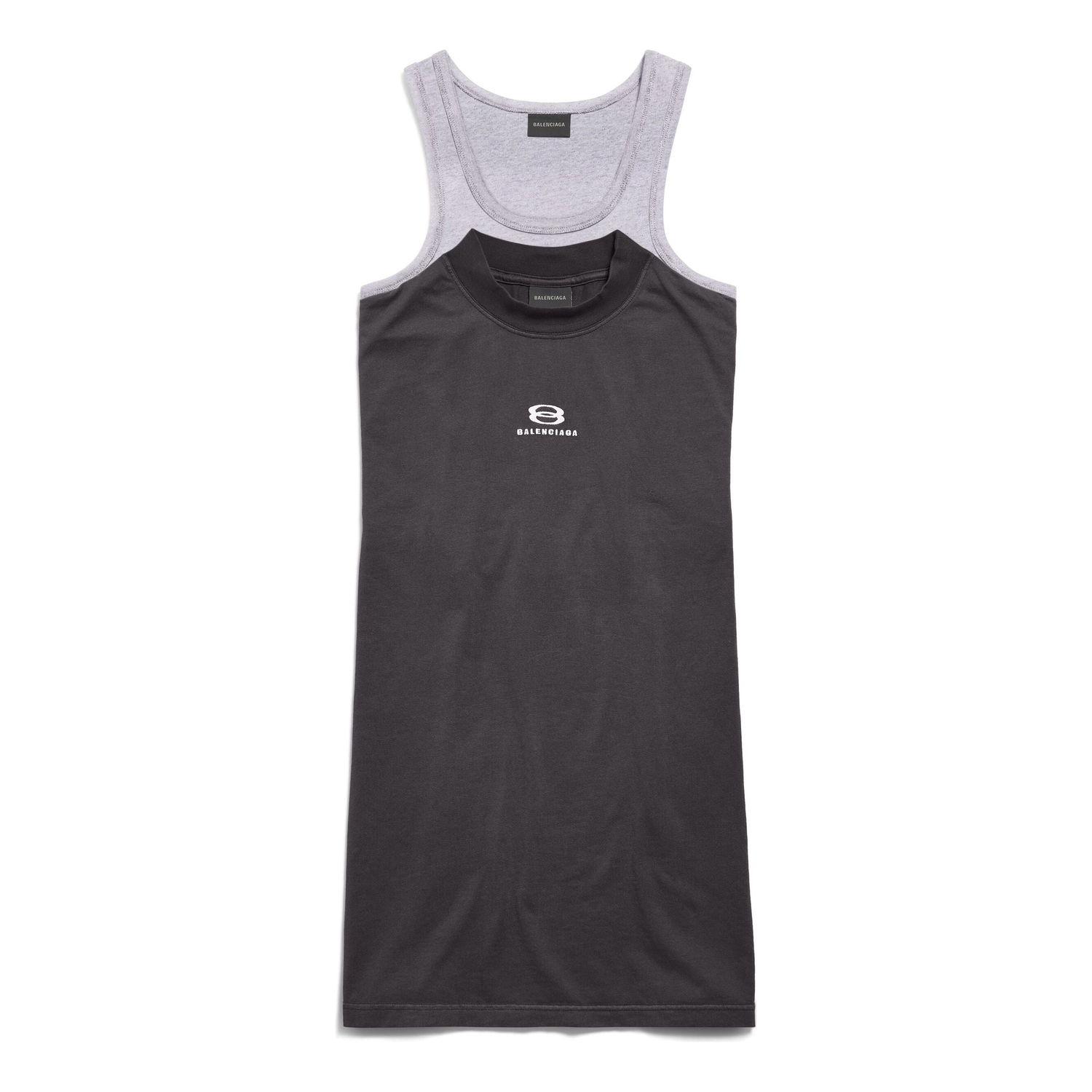 Šaty Balenciaga Balenciaga Unity Sports Icon Layered Tank Dress Šedá | 791711TPVG91569, 0