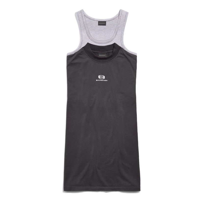 Šaty Balenciaga Balenciaga Unity Sports Icon Layered Tank Dress Čierna | 791711TPVG91569