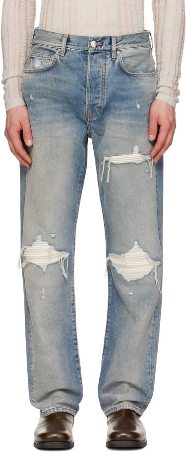 Džínsy AMIRI AMIRI Suede Straight MX1 Jeans Modrá | AMDNGH1085, 0