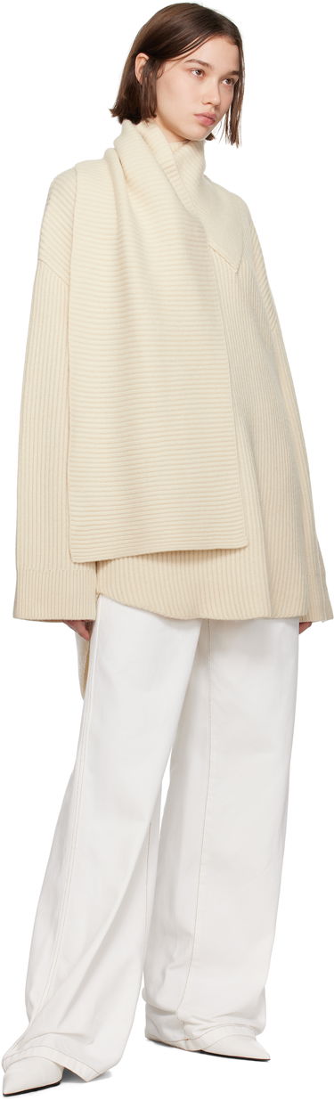 Sveter TOTEME TOTEME Long Scarf Knit Sweater Béžová | 244-WRT0364-YA0007, 3